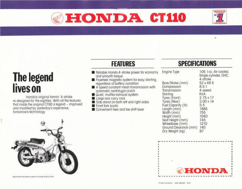 1982 honda ct110 for sale